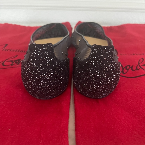 Christian Louboutin Studded Follies Strass Ballet Flats - Picture 3 of 8